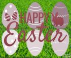 İngilizce "Happy Easter" yazı ile mutlu bir Paskalya isteyen görüntü